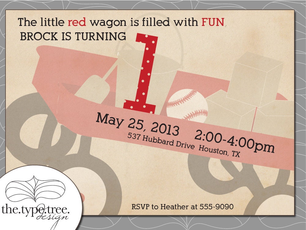 Vintage Wagon Birthday Invitation - DIY Printable Invitation