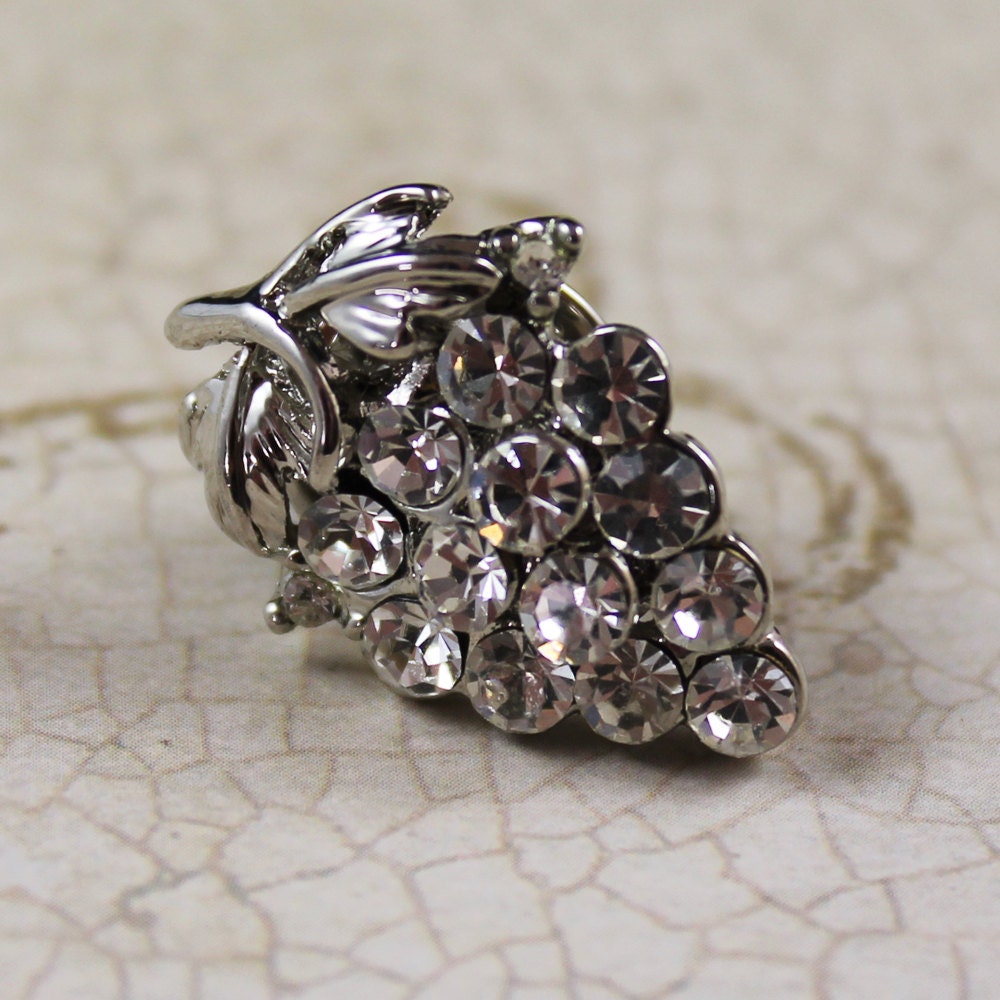 Rhinestone Grape Cluster Push Pin