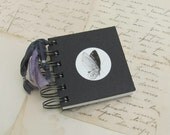 Mini Butterfly Journal - Lavender and Indigo Silk - Spiral Bound Book