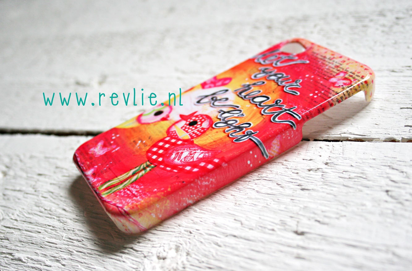 iphone 4 - iphone 4S case. 3D print. "let your heart be light". limited edition design by Revlie Schuit