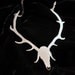 Antler necklace in silver stainless steel - elk deer statement necklace