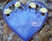 Romantic Deep Blue Lacy Heart Spoon  Rest