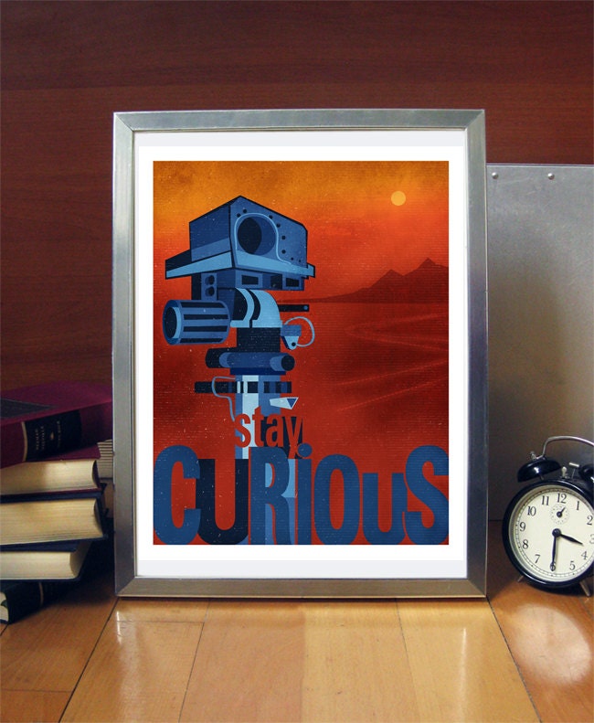 Original Illustration - Curiosity Rover - Science Poster Print - 11x14 - Stellar Science Series