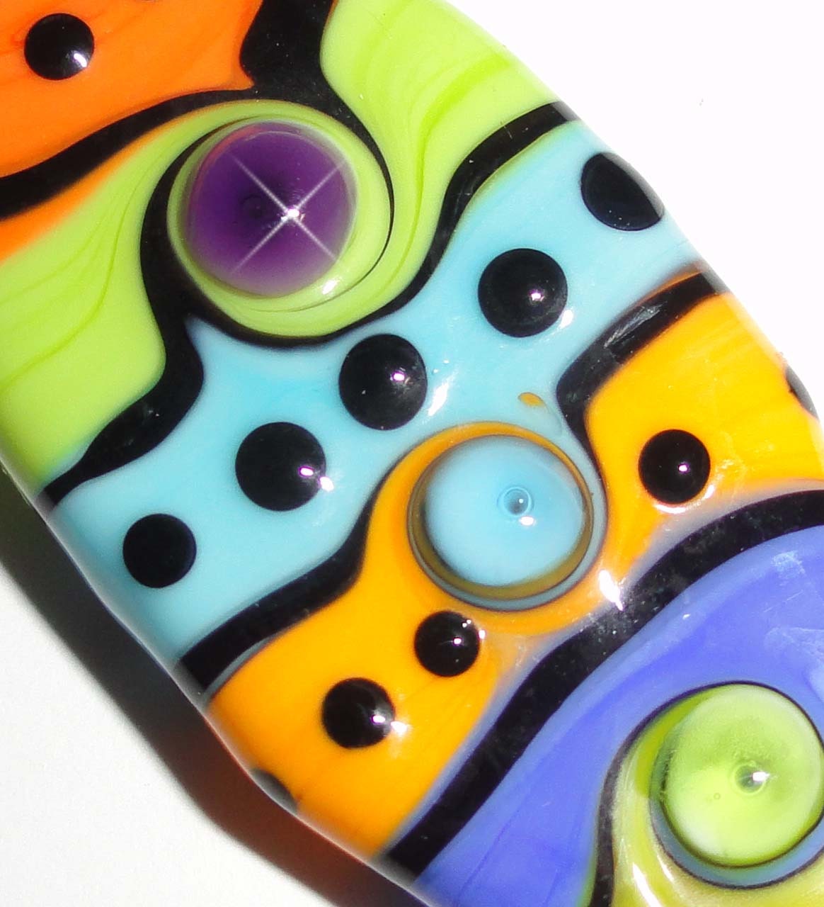 Party Time....An ORIGINAL "Sea Bead" by Beatlebaby Glassworks.....Handmade Lampwork Glass Organic Focal