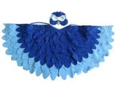 Children Bird Costume, Blue Macaw Arara Parrot Wings and Mask Kid Dress up Toy, Rio,  Girls and Boys, Toddlers