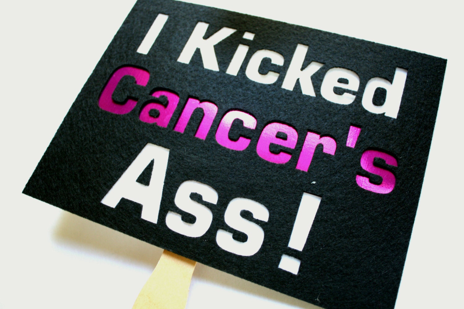 Photo booth Props. Cancer. Photo Props. Props. Cancer Photo Prop. Props on a Stick - I Kicked Cancer Maro Booth Sign