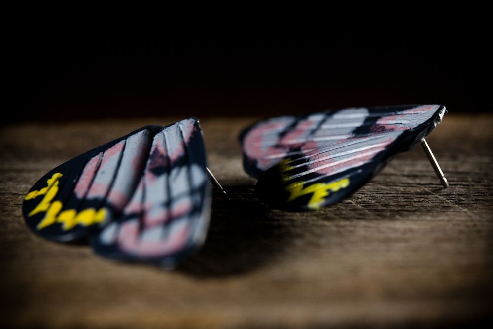 Earrings - Vintage Plastic Butterfly Wings - Posts - Limited Pairs