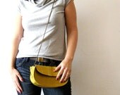 yellow lime  leather purse,  across body , hand bag