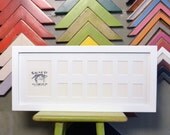 7.5x18" School Days or Baby's 1st Yr Frame w Mat Window Openings for (1) 3.5x5 and (12) 1.5x2" Photos in 1x1 Style and Color OF YOUR CHOICE