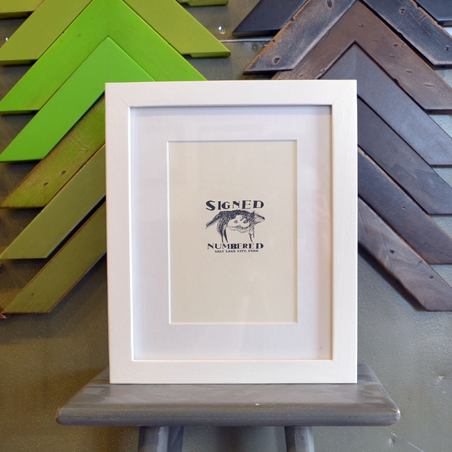 8x10 Picture Frame in 1x1 Flat Style with Solid White Finish