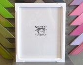 8x10 Picture Frame in Deep Bones Canvas Depth Style with Solid White Finish