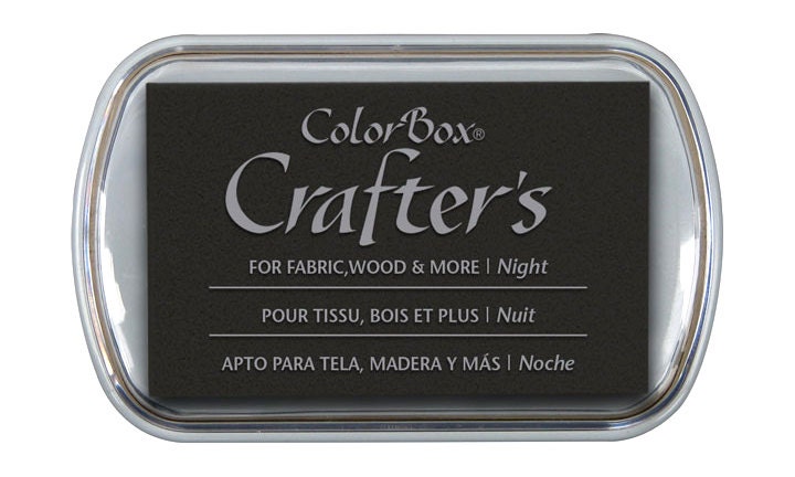 Night (Black) Crafter's InkPad. ColorBox Full Size Pigment Inkpad. Ideal on fabric, wood & clay (08608)