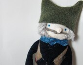 Grey Haired Plush Boyfriend Man Doll in Argyle Sweater