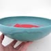 Red and Turquoise Bowl Handmade Stoneware Large Bowl Muddy Paws Pottery