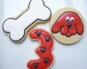 Red Dog Cookie favors - one dozen Clifford