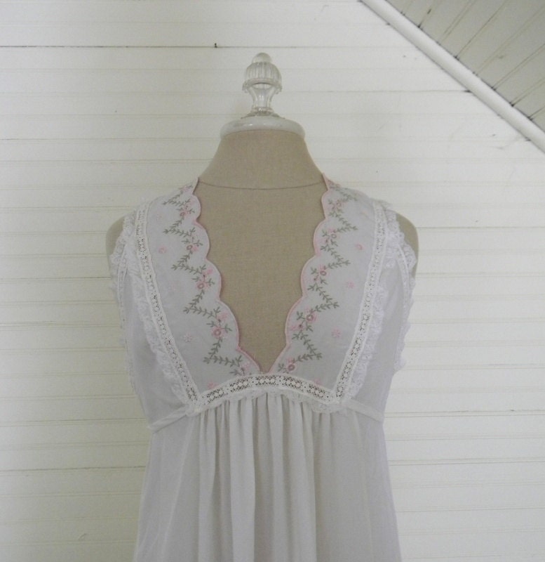 Vintage Nightgown, Long White Nightgown by Christian Dior