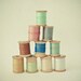 20% SALE Cotton - Sewing room decor, craft room art, gift for her, pastel decor, neutral colours, pastel cotton reels 8x8 still life print