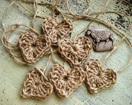 Crochet Jute Hearts