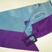 Pale blue and purple striped rayon taffeta belt