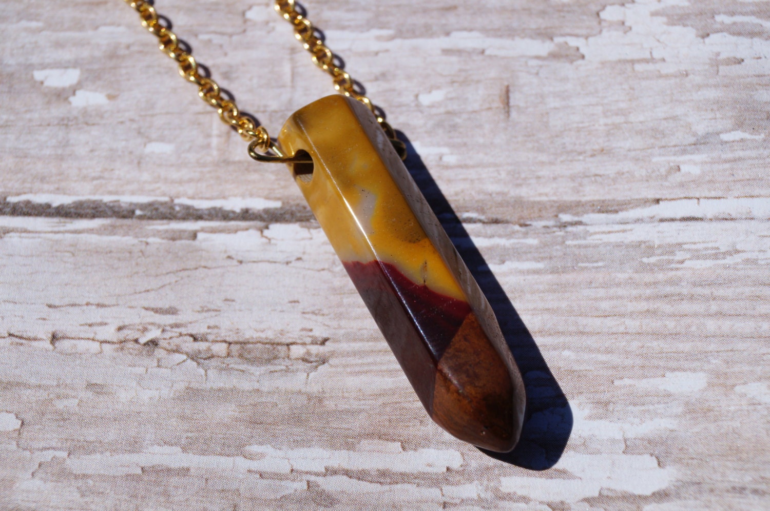 Amber Stone Pendulum Necklace