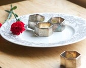 Napkin Rings, Tarnished Silver, Set of 4
