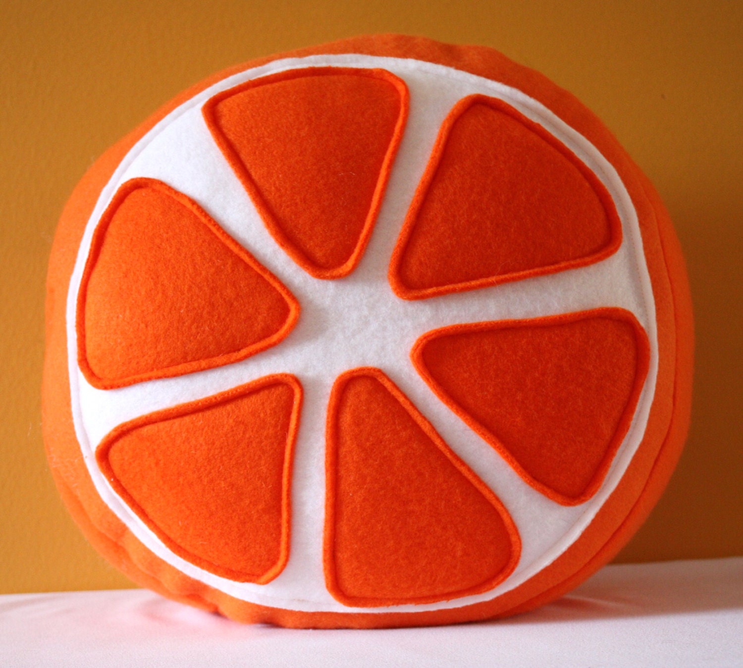 Citrus Plush, Tangerine Slice Pillow