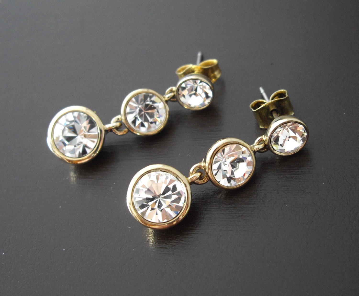 Vintage Givenchy Rhinestone Earrings, Givenchy Earrings