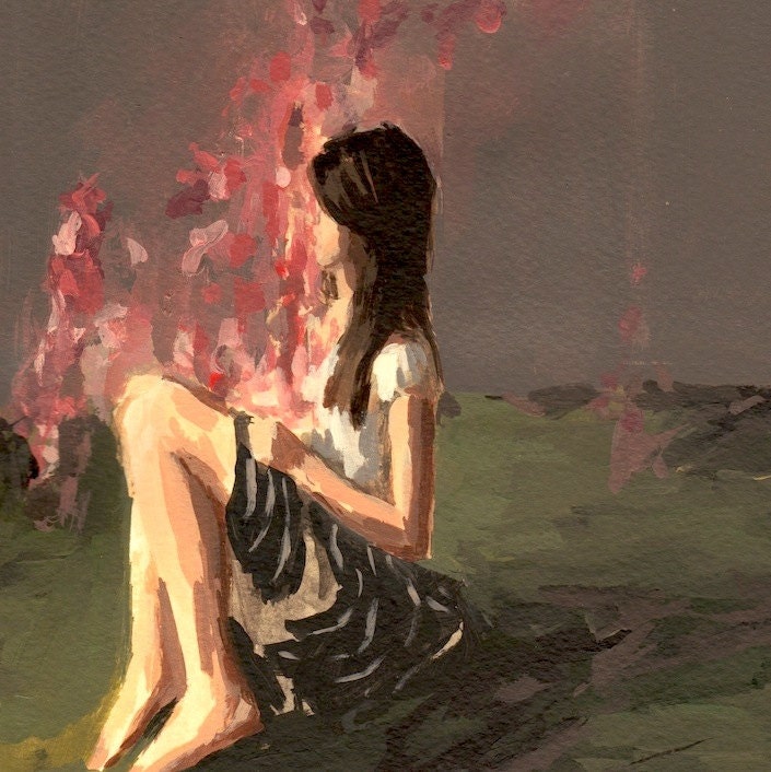 Rosie . giclee art print of acrylic painting