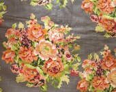 C13 - Gray Floral Pattern Cotton - One Yard