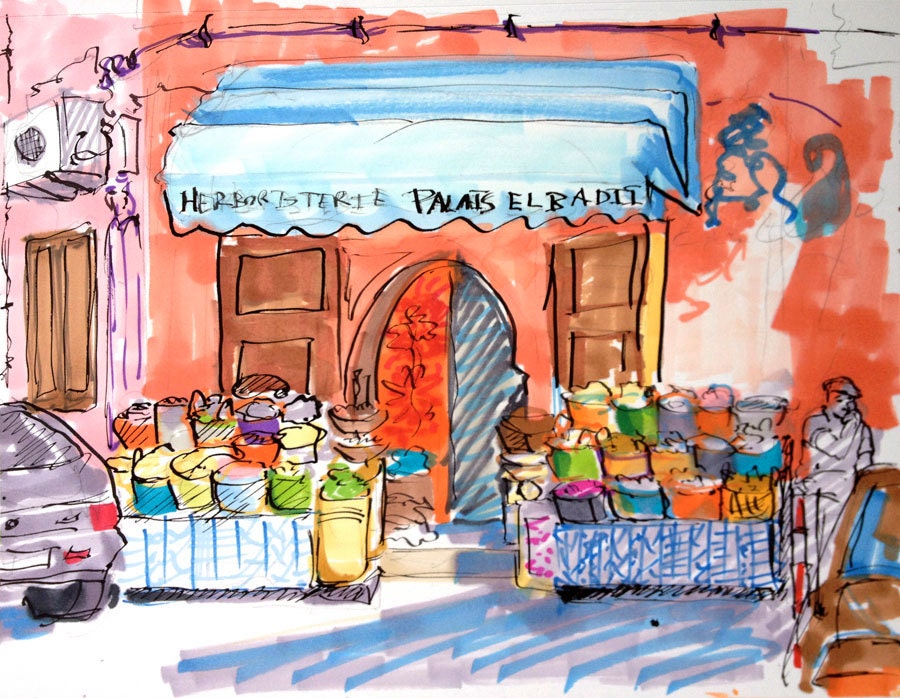 Moroccan herboristerie sketch