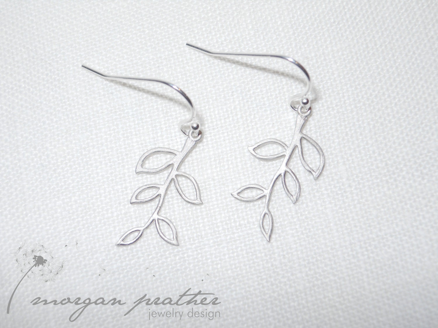 Tiny Branch Earrings on Sterling Silver Ear Hooks - Dangle Earrings - Make Perfect Gift - morganprather