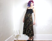 90s Grunge Boho Floral Button Up Skirt (M/L)