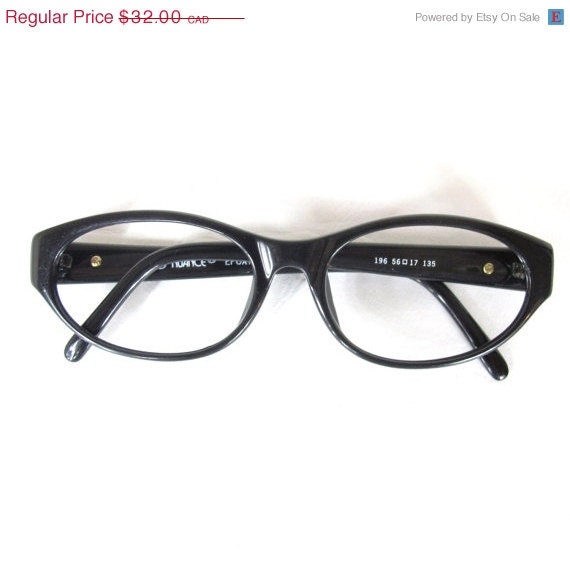 20% OFF VACATION SALE 80s Black Cat Eye Womens Glasses Eyewear Prescription Rx Deadstock