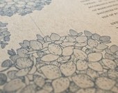Ketubah on Kraft Background - Hydrangeas