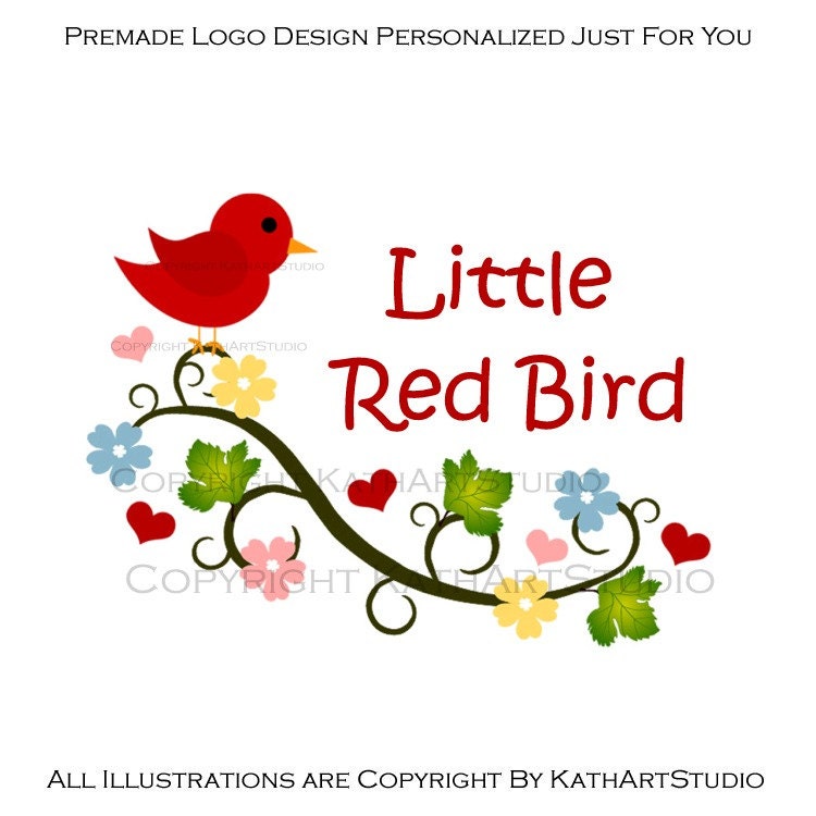 Premade Business Logo Design Illustration - Little Red Bird