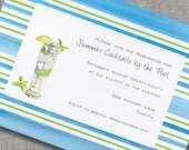 Made-to-order Cocktail Summer Pool Rooftop Beach Party Invitation - Mojito