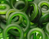 One Dozen Green Wine Bottle Glass Beads // Sea Glass Finish