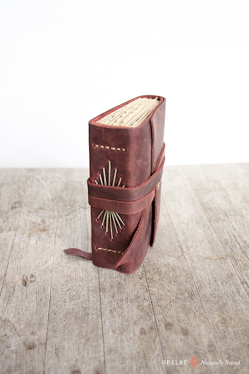 Old World Rose - Natural Handstitched Leather Journal