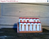 Sale 30% INSTANT Savings Milk glass  Spice Set jars with  Red tops Vintage