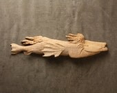 Fish Wood Carving, Whimsical Art Fathers Day Gift for Dad, Rustic Log Cabin Wall Hanging Decor by Gary Burns the treewiz, Handmade in Oregon