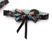 Black Floral Garters