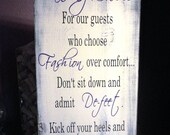Vintage Dancing Shoes Sign. Kick off your heel sign, Shoes optional, Reception, Parties, Events, After Parties. 10 X 18 Inches.