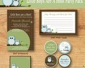 Owl Baby Shower-Party Pack-Printable Party Package - Little Boys Are A Hoot