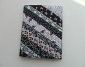 Patchwork Journal Cover with Black and White Stripes