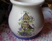 Violets and Bird Houses Tea Light Tart Burner