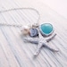 Beach Wedding Jewelry, Starfish Necklace, Personalized Bridesmaids Gifts, Birthstone Necklace, Pendant Necklace