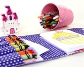 Children birthday gift crayon storage wallet - Purple Fairy