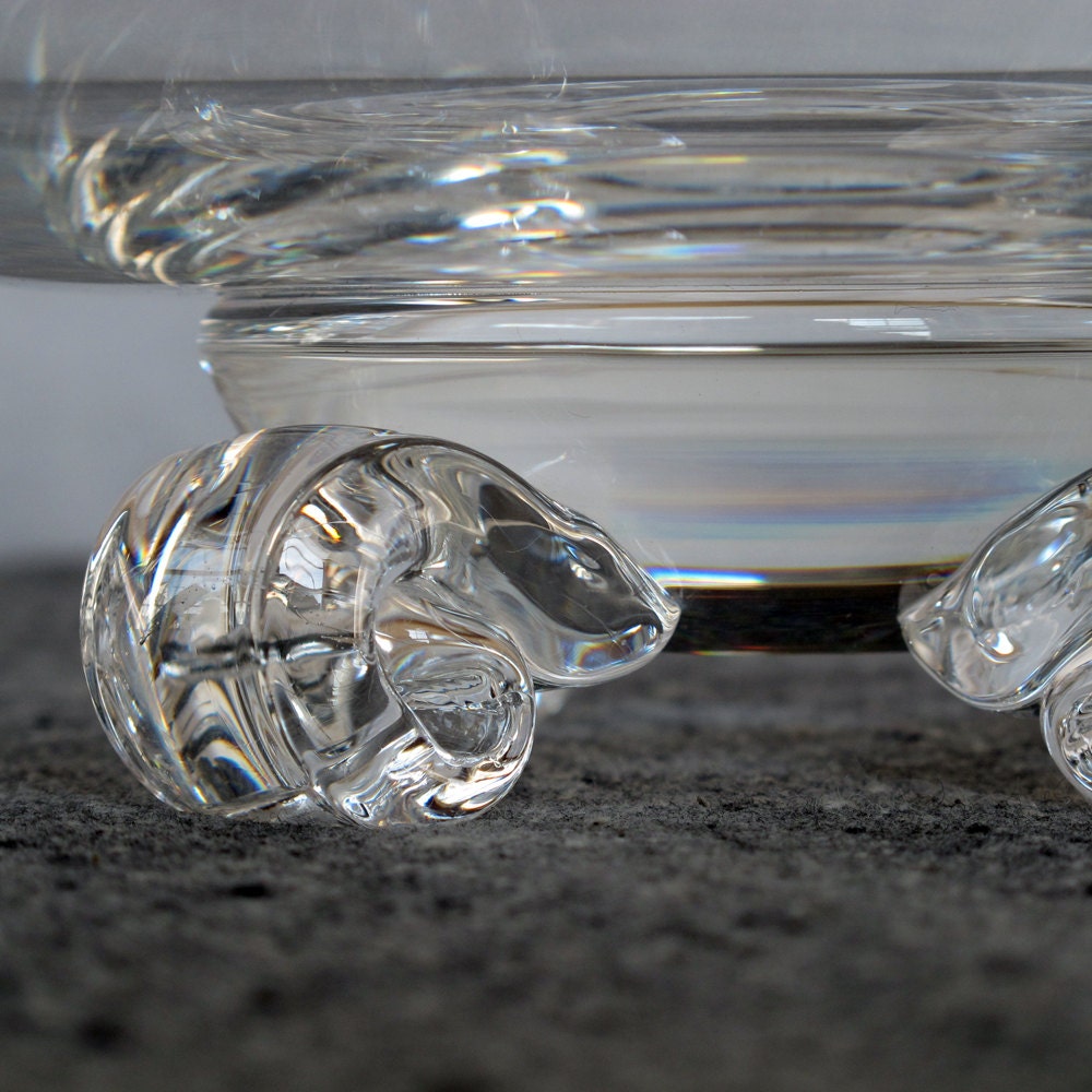 Bowl Steuben Signed Glass Large Art Deco Crystal Art Glass 1930s 1940s