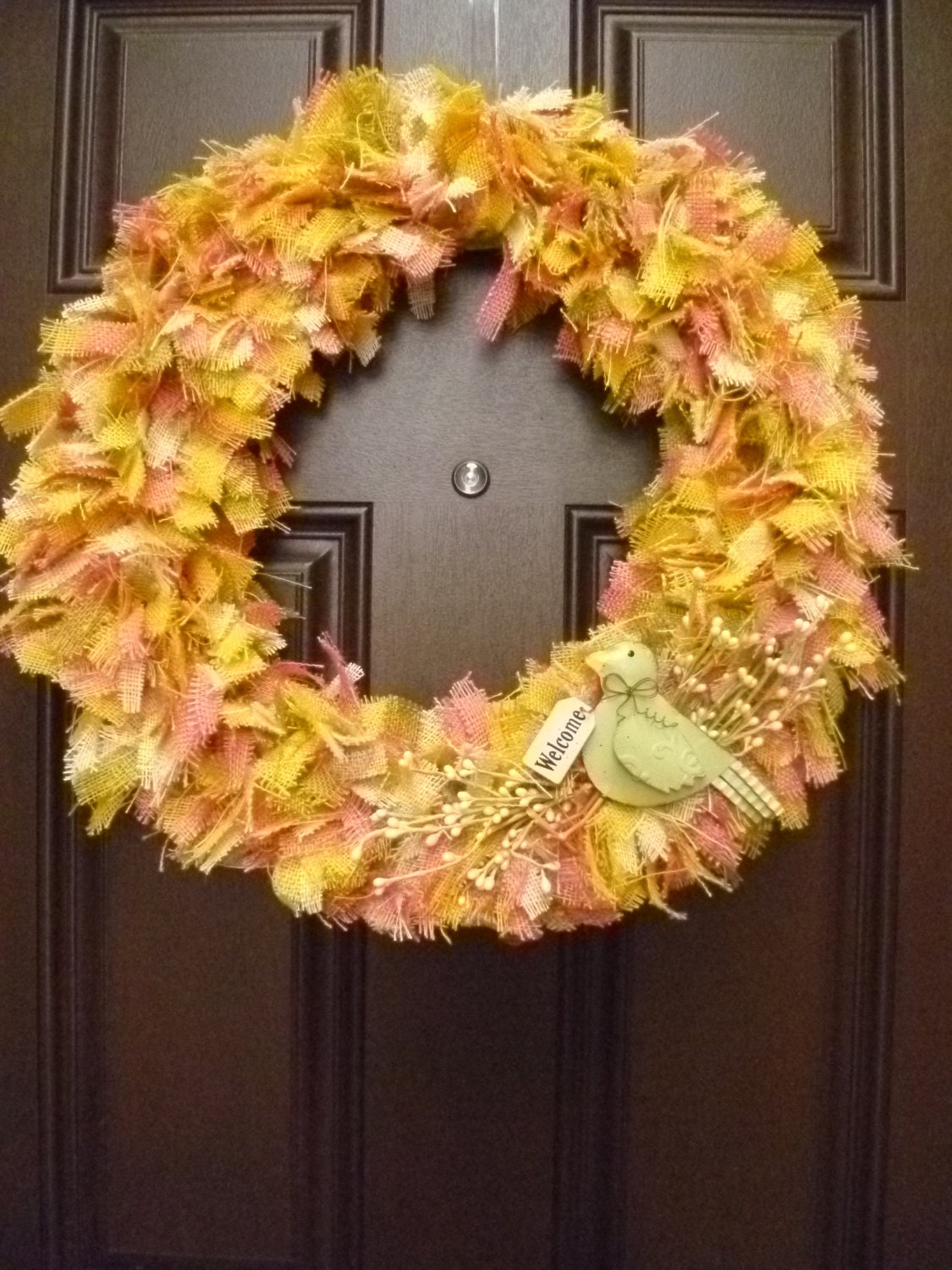 18"  Spring Burlap "Rag" Wreath