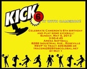 Soccer or Kick Ball Birthday Invitation